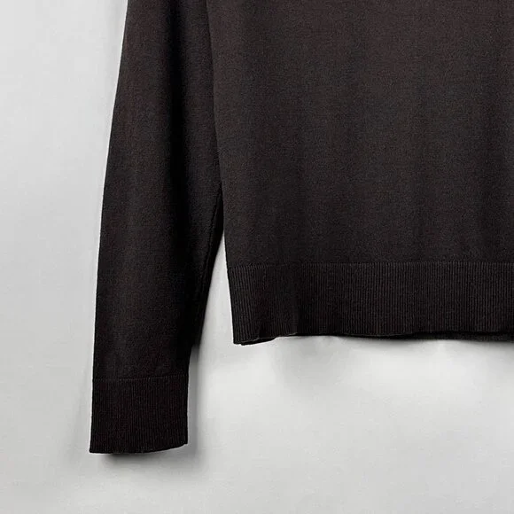 Talbots Brown Lightweight Scoop Neck Sweater Rayon Nylon Size Small Petite SP - Picture 3 of 10